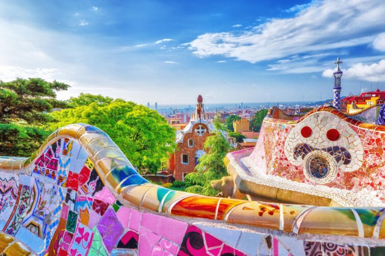 Le parc Güell de Gaudi à Barcelone