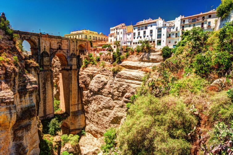 Ronda, en Espagne, un paysage avec les gorges du Tajo