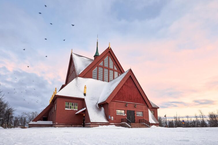 Église de Kiruna en hiver, Suède