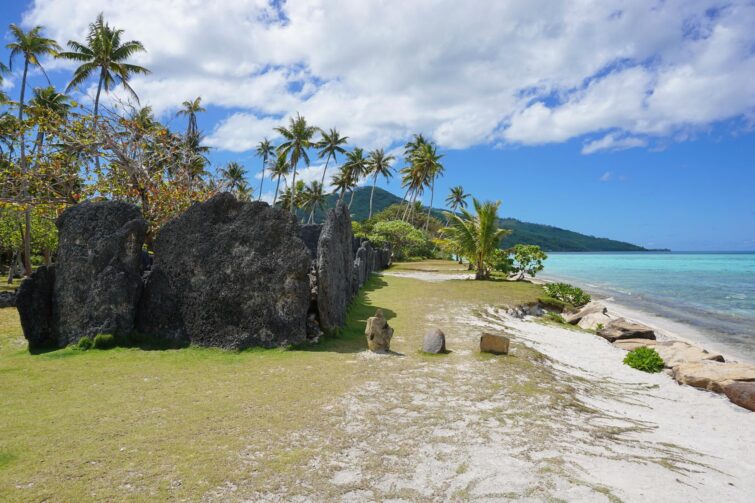 Le Marae Anini sur l'île de Huahine, Polynésie française