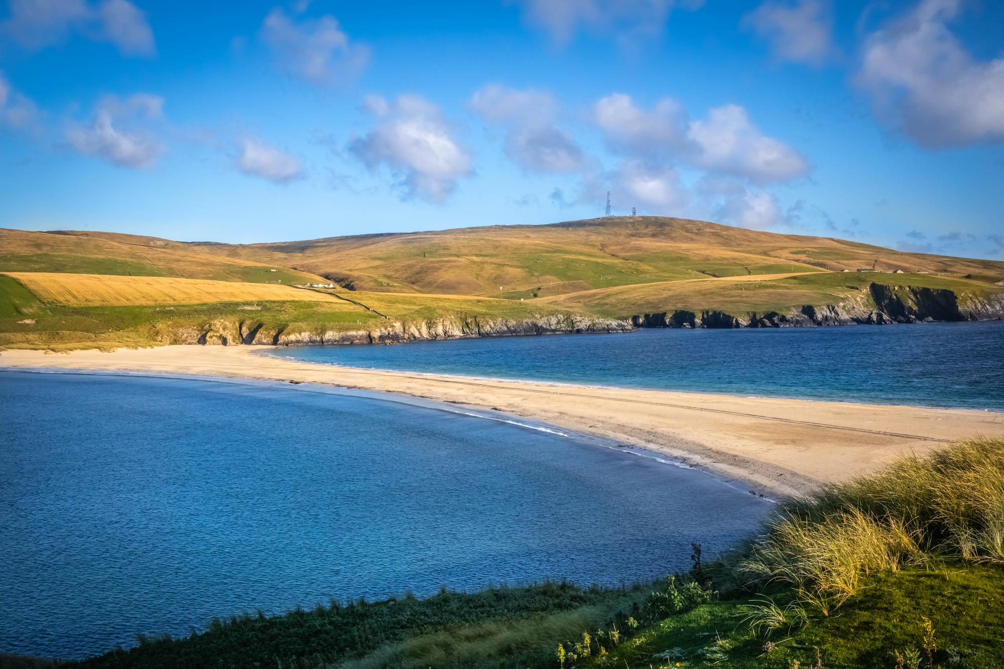 Plage de Saint-Ninian, Shetland, Écosse