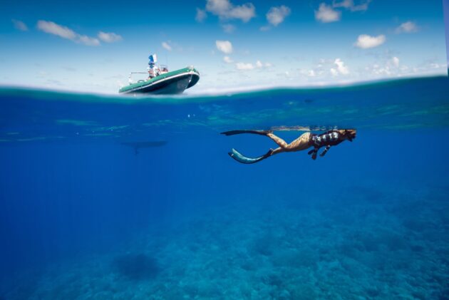 Snorkeling, atoll de Fakarava, Polynésie