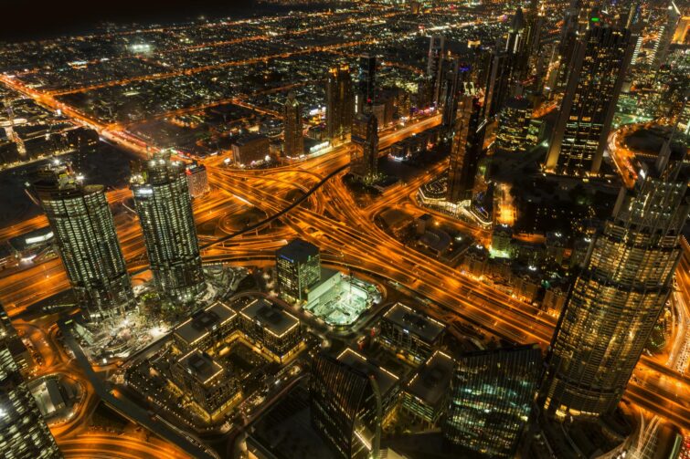 Vue de nuit depuis le Burj Khalifa