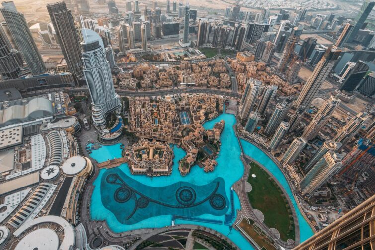 vue aérienne depuis le Burj Khalifa