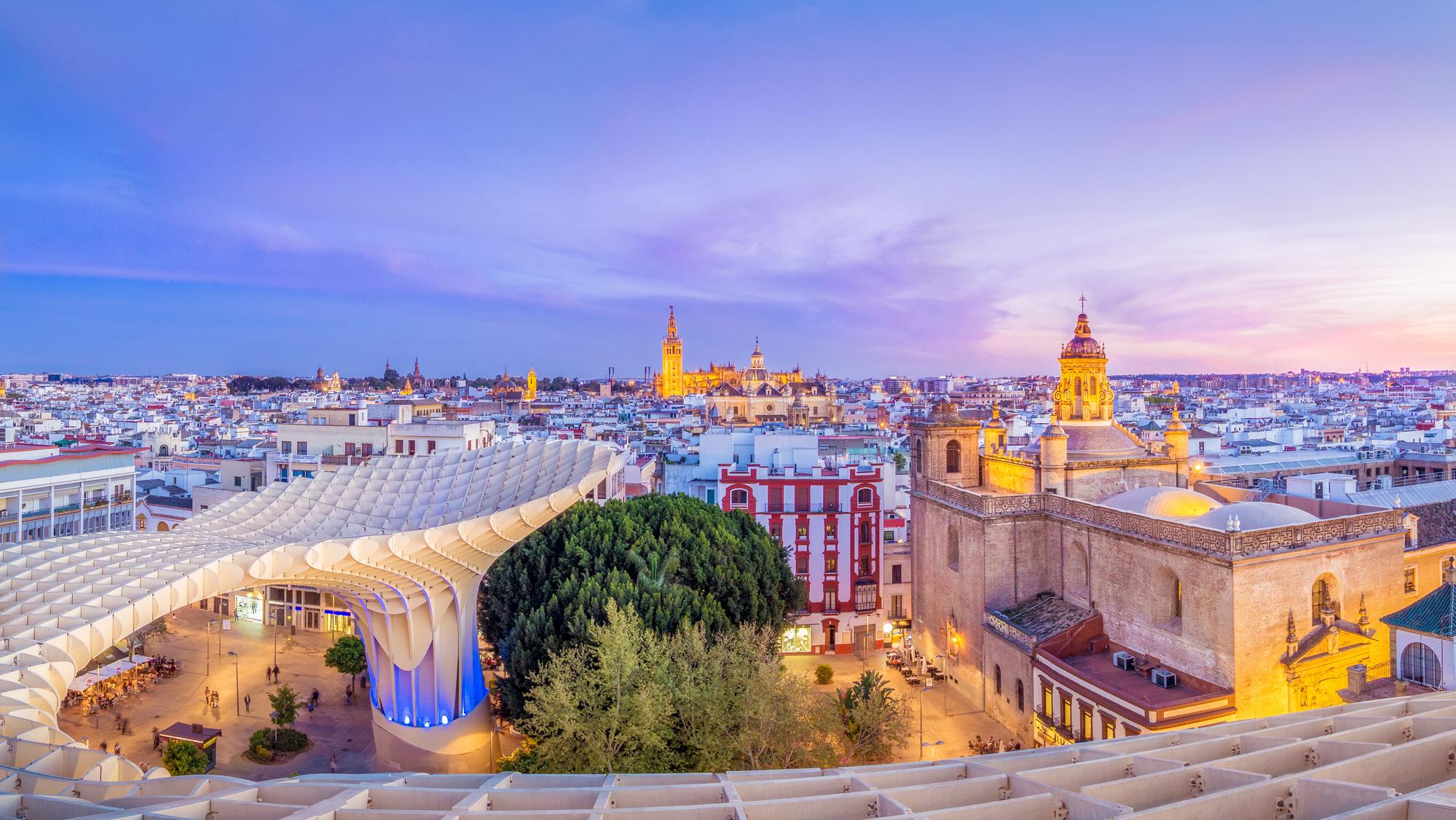La vue depuis la terrasse du Metropol Parasol à Séville