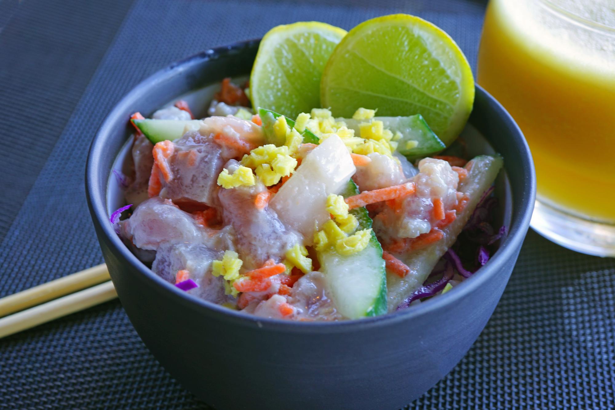 Plat de i'a ota poisson cru mariné