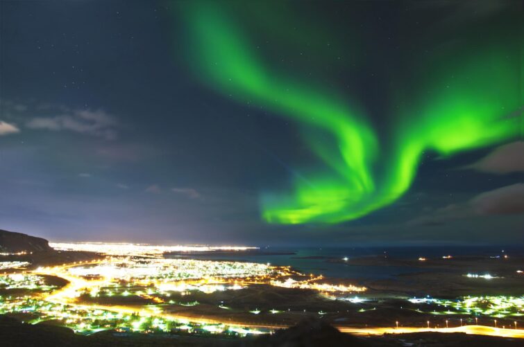 Aurores boréales à Reykjavik