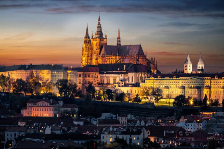 Château de Prague de nuit