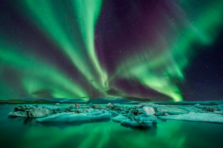 Une aurore boréale en Islande