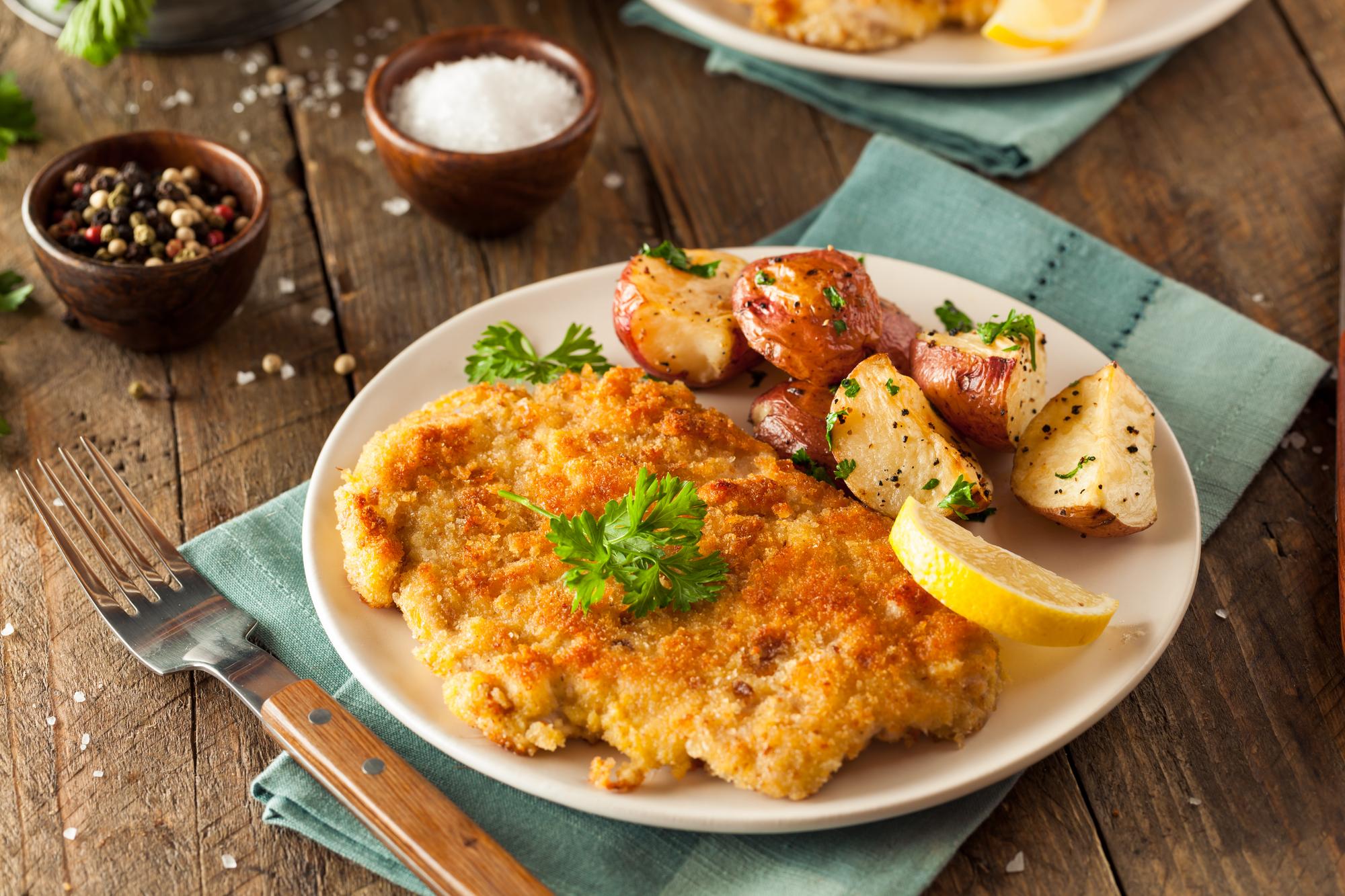 Wiener Schnitzel, tranche de veau frite