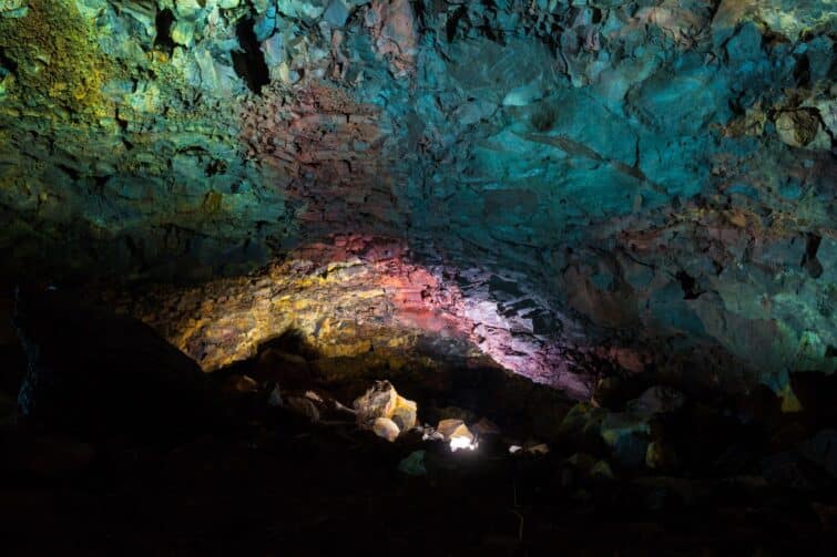 Intérieur de la chambre magmatique du volcan Thrihnukagigur, Islande