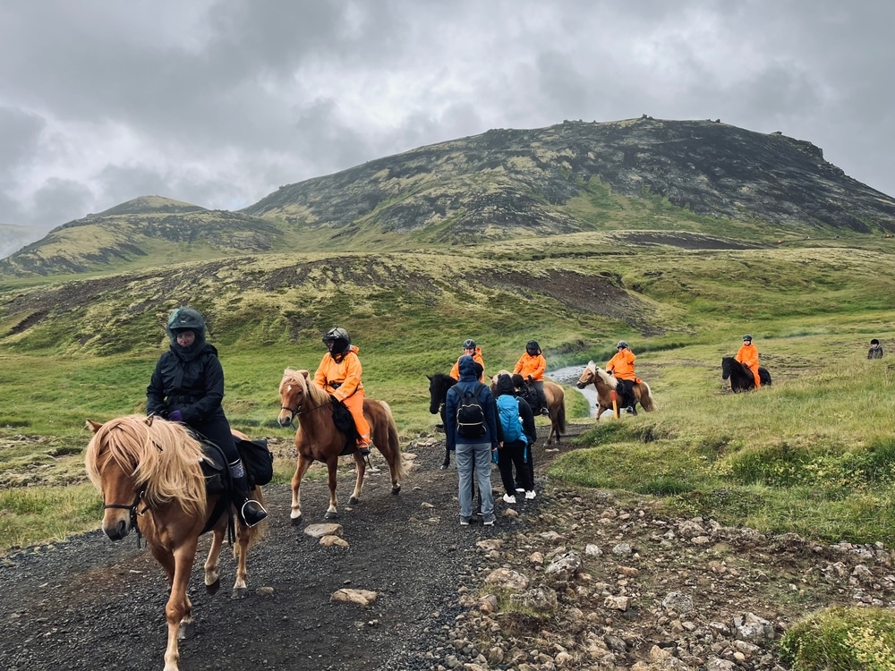 Randonnée à cheval à Reykjadalur, Islande