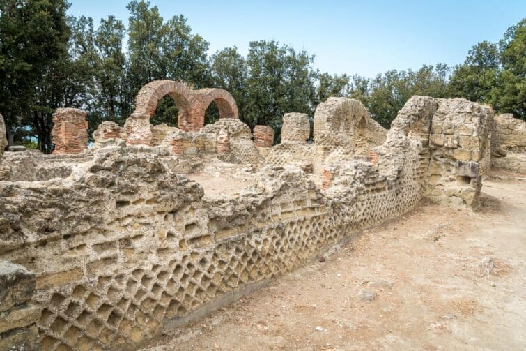 Ancient Roman Temple of Jupiter at the archaeological site in Cumae, Naples