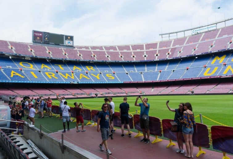 Camp Nou Experience tour, vue du stade de football de Barcelone, Espagne