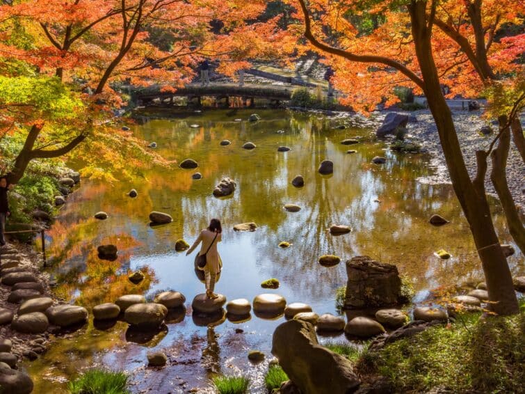 Feuilles d'automne à Koishikawa Korakuen, Tokyo, Japon