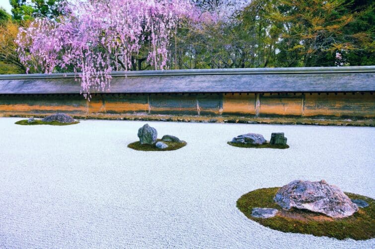 Jardin zen de pierres du Ryoan-ji à Kyoto, Japon