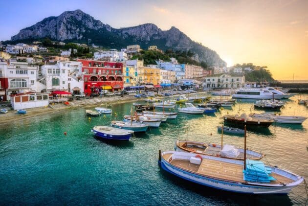 Marina Grande port on Capri Island