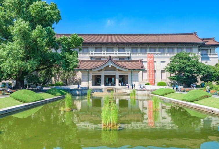 Musée national de Tokyo, Japon, vue extérieure du bâtiment principal en juillet 2022