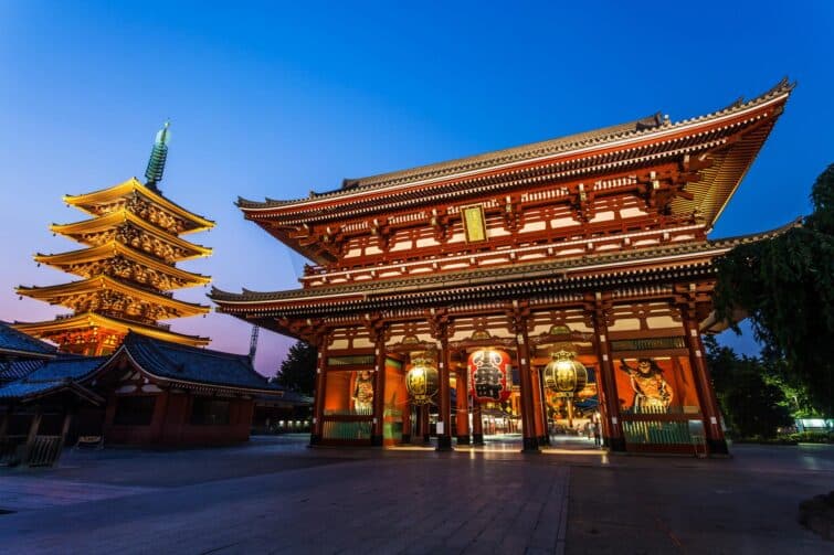 Senso-ji temple in Tokyo, Japan during the day