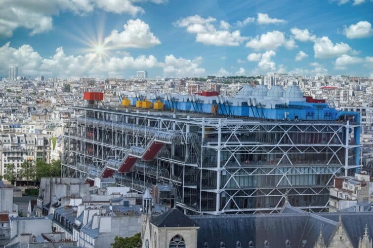 Vue aérienne du Centre Pompidou à Paris