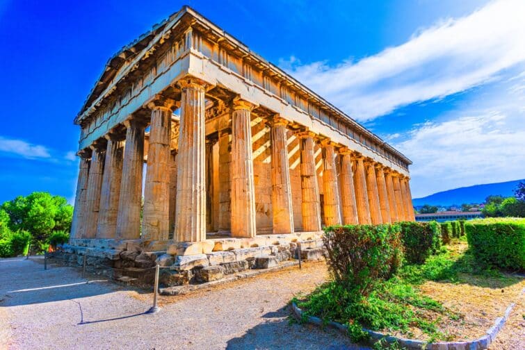 Temple d'Héphaïstos à Athènes, Grèce, un exemple emblématique de l'architecture grecque antique