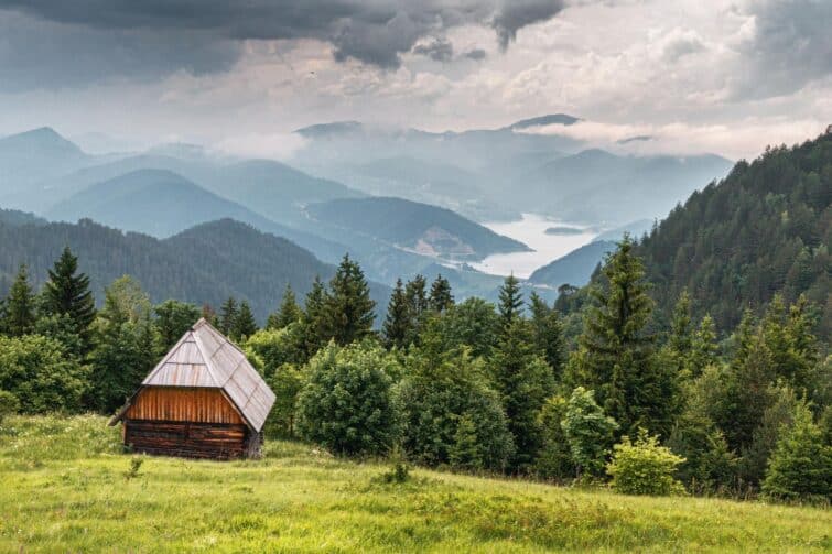 Charming wooden cottage in Tara, Serbia surrounded by forest