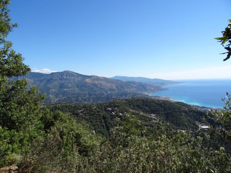 Route sinueuse avec vue sur les montagnes près de Gorbio, un paradis pour les amoureux de la nature