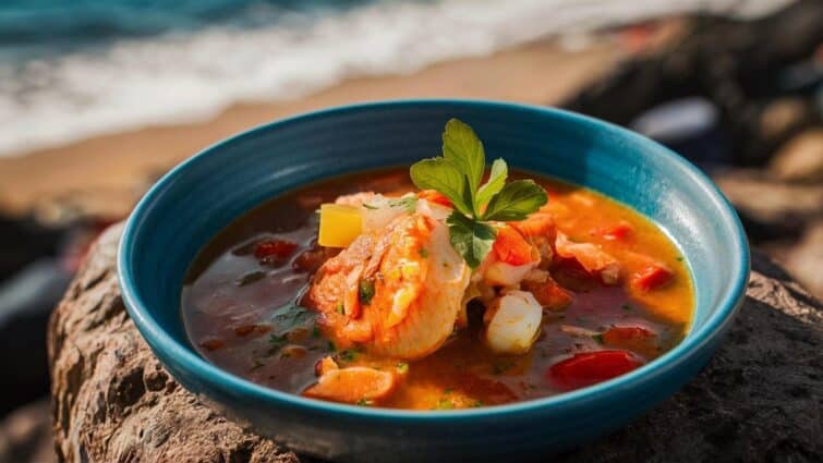 Caldeirada de peixe, ragoût de poisson et fruits de mer typique de Peniche, Portugal