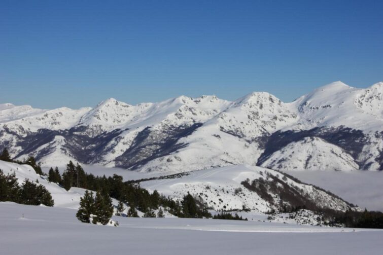 Vue panoramique du Plateau de Beille, paysage montagneux en été