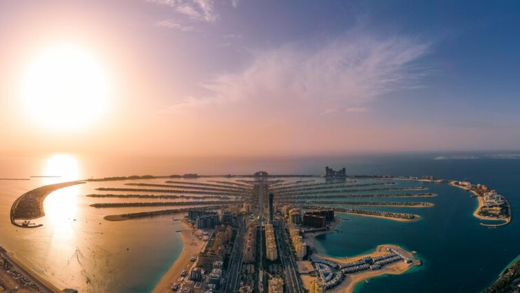 Le superbe point de vue sur le Palm Jumeirah et le Golfe Persique à Dubaï