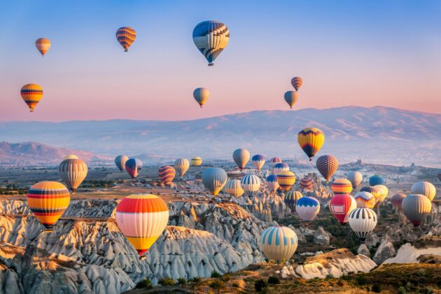 Vol en en montgolfière au dessus de la Cappadoce