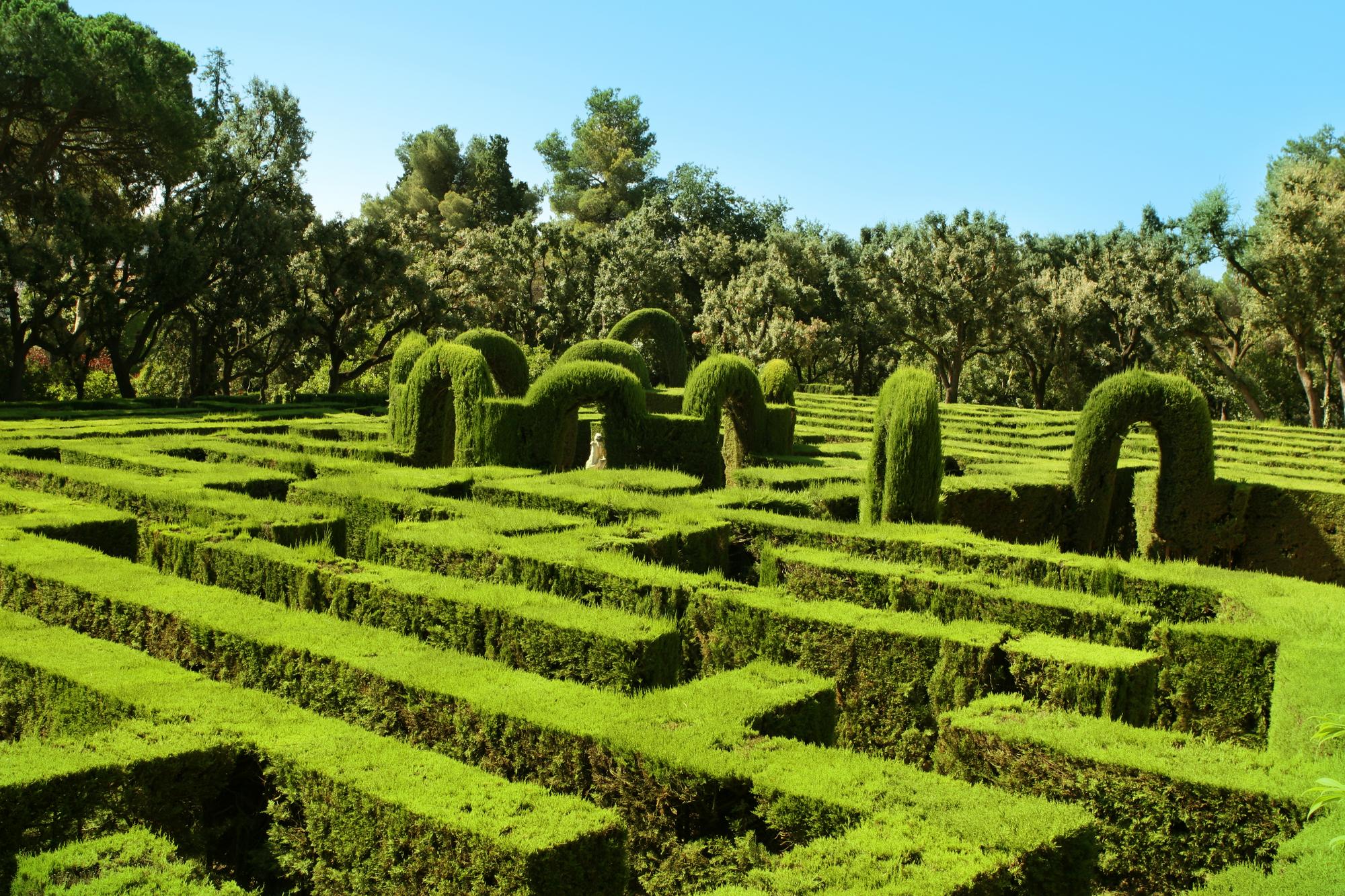 vue aérienne du labyrinthe d'Horta à Barcelone, Espagne