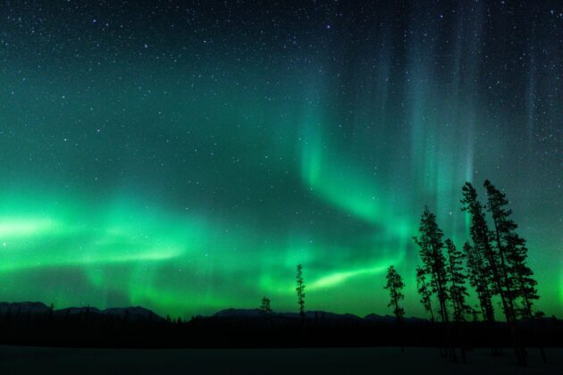 Aurores boréales au Yukon au Canada