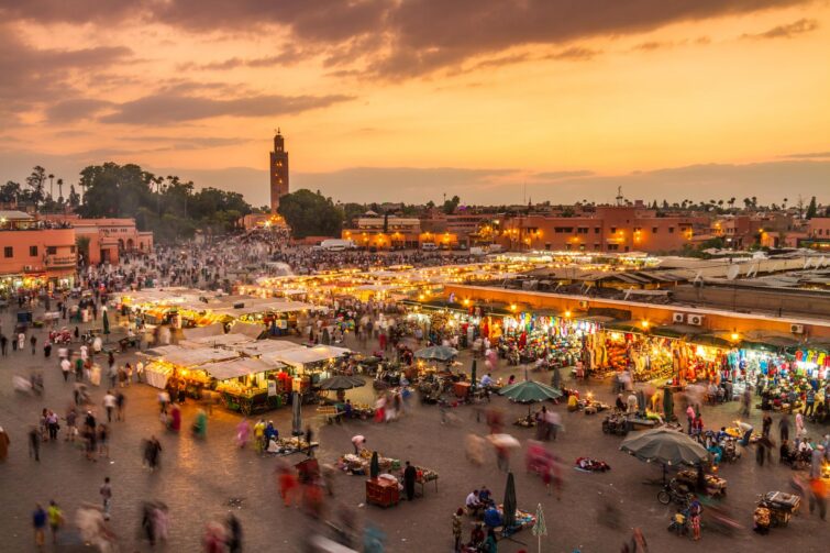 La Place Jemaa el-Fna, Maroc