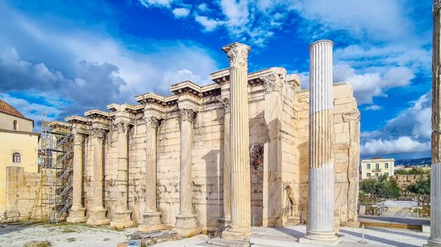 La bibliothèque d'Hadrien à Athènes, Grèce
