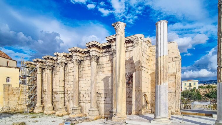 La bibliothèque d'Hadrien à Athènes, Grèce