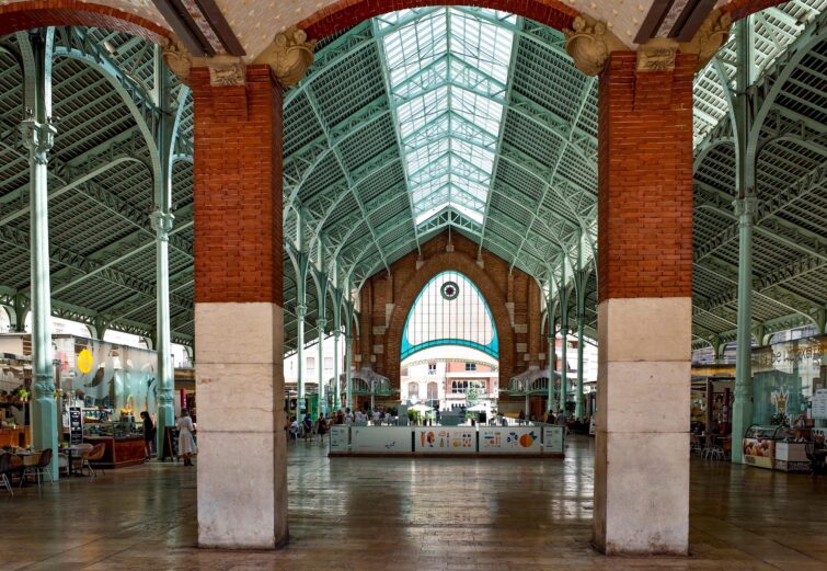Marché de Russafa à Valence, Espagne, vue extérieure du bâtiment