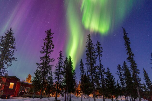 Observation des aurores boréales à Kiruna en Suède