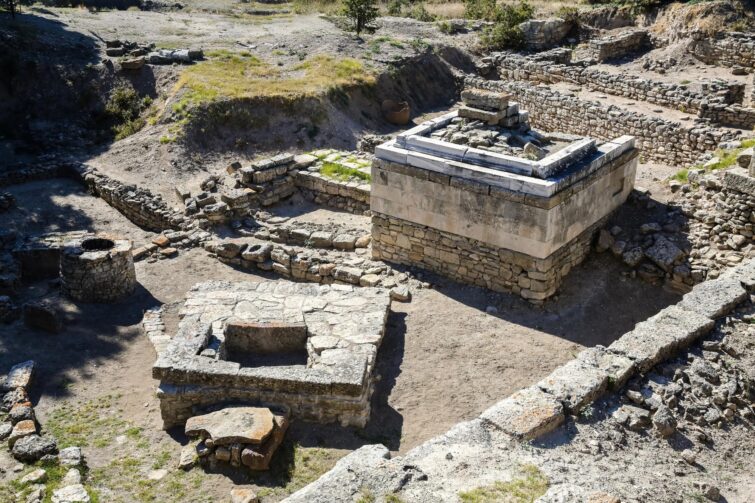 Ruines de Troie à Hisarlik, Canakkale, Turquie, site archéologique historique