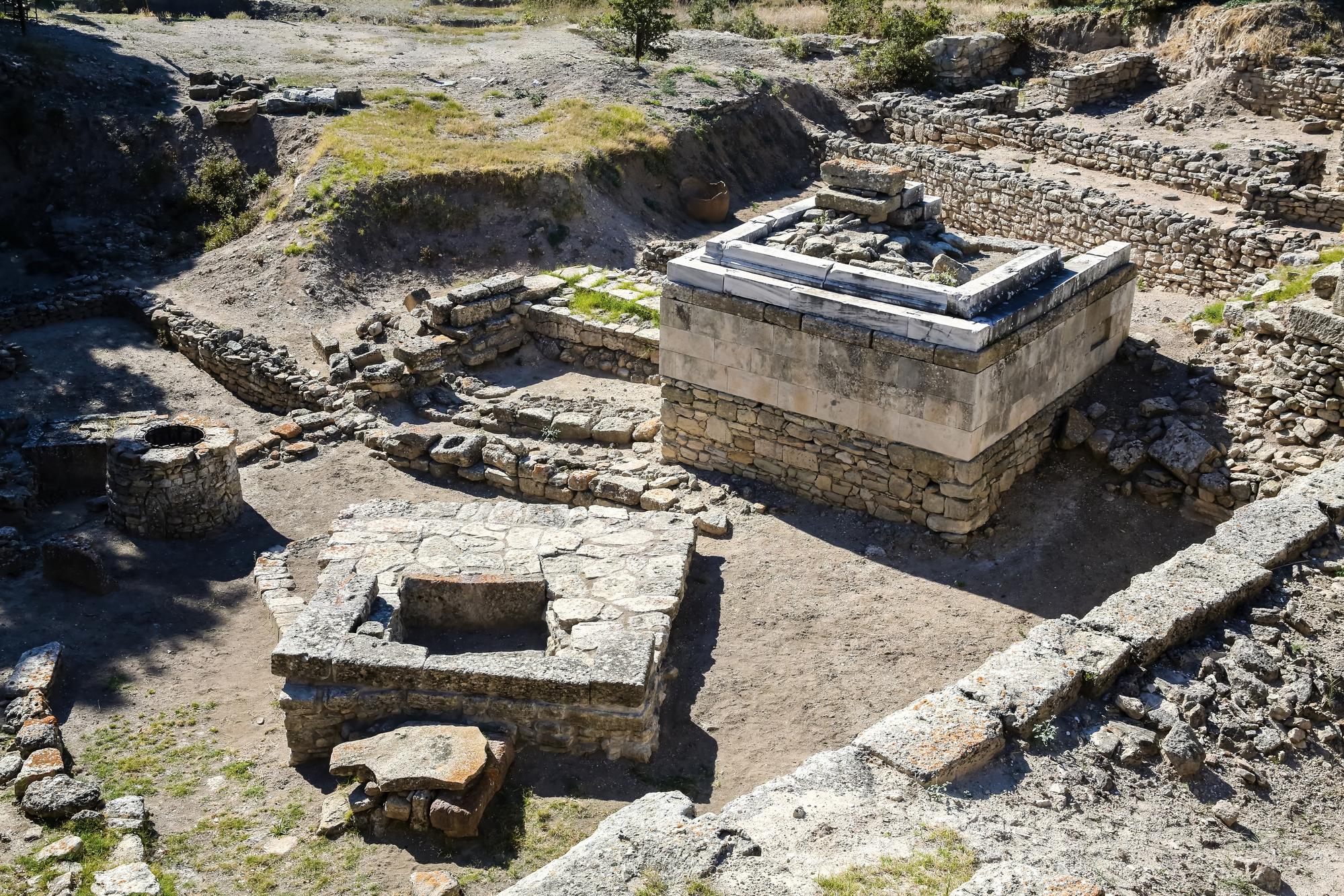 Ruines de Troie à Hisarlik, Canakkale, Turquie, site archéologique historique