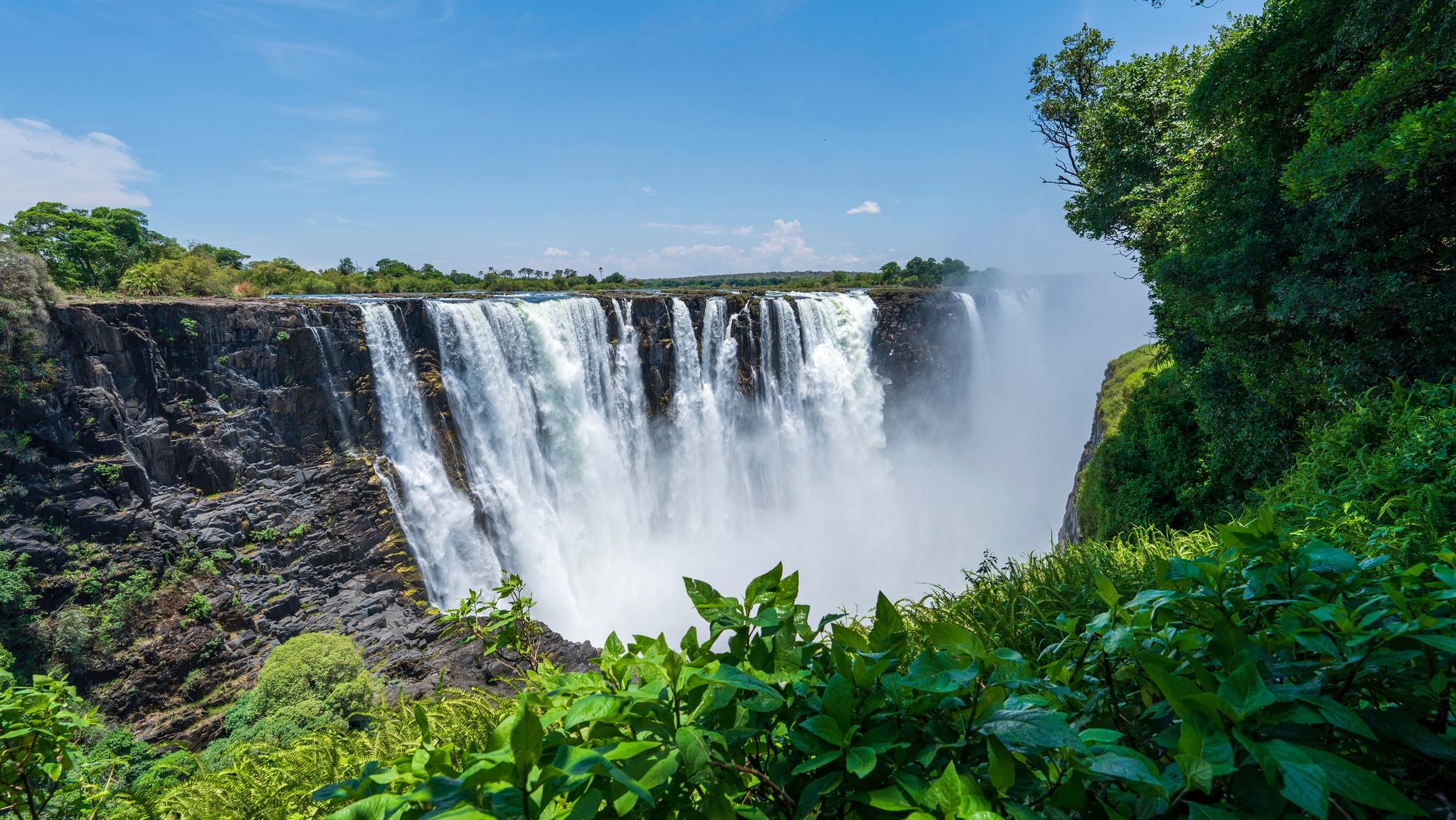 Vue imprenable sur les chutes Victoria, Zimbabwe