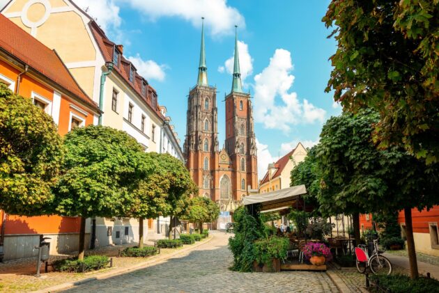 Vue sur la Cathédrale de Wroclaw en Pologne