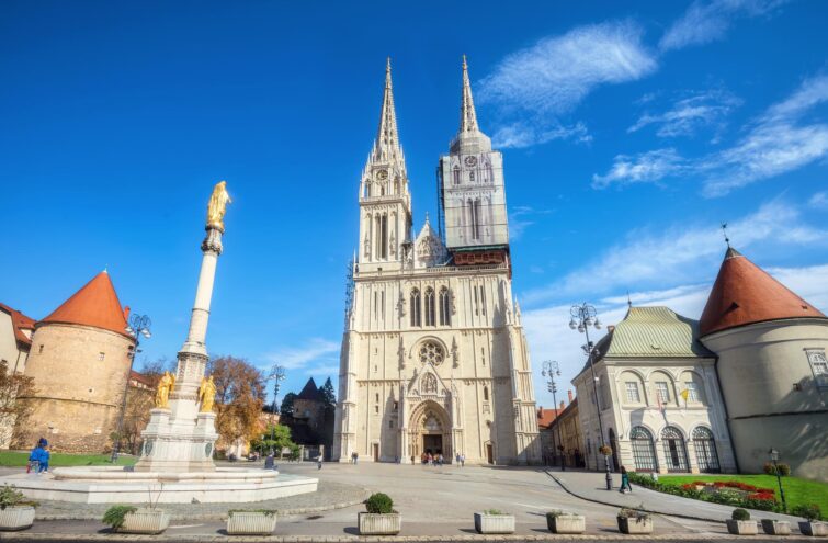 Vue sur la Cathédrale de Zagreb en Croatie