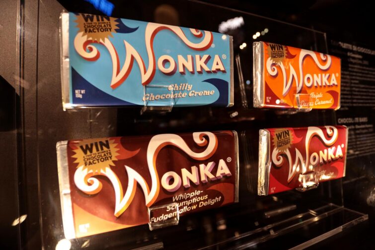 Willy Wonka en chocolat lors d'une exposition à Turin, Italie le 29 juin 2024