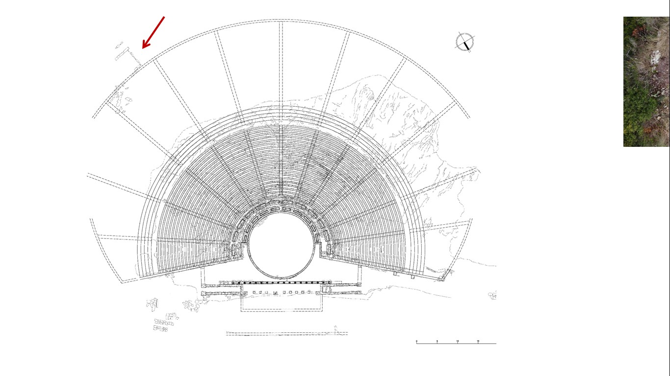 Plan de l'ancien amphithéâtre de Lefkada, Grèce