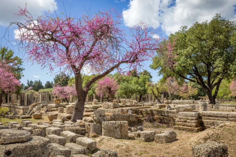Le site archéologique d'Olympie dans le Péloponnèse en Grèce