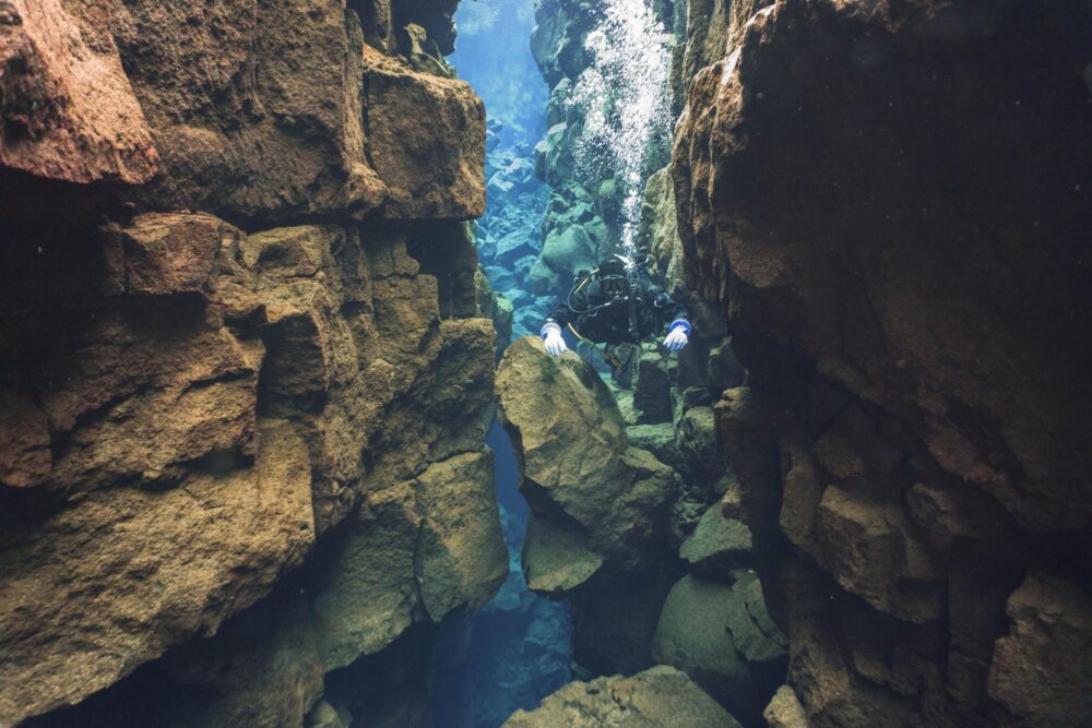 Le site de plongée de Silfra dans le Cercle d'Or, Islande