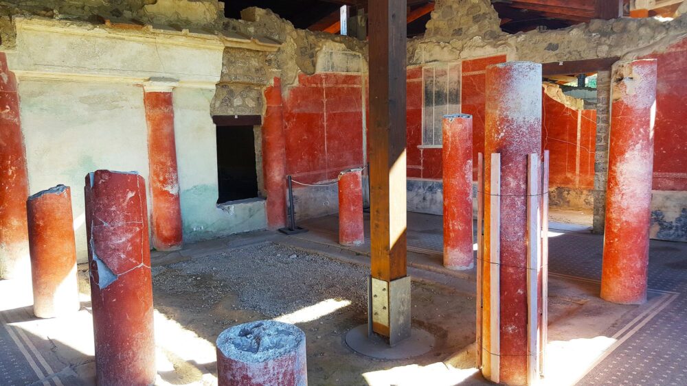 Les fresques et thermes romains de Stabies près de Naples, Italie