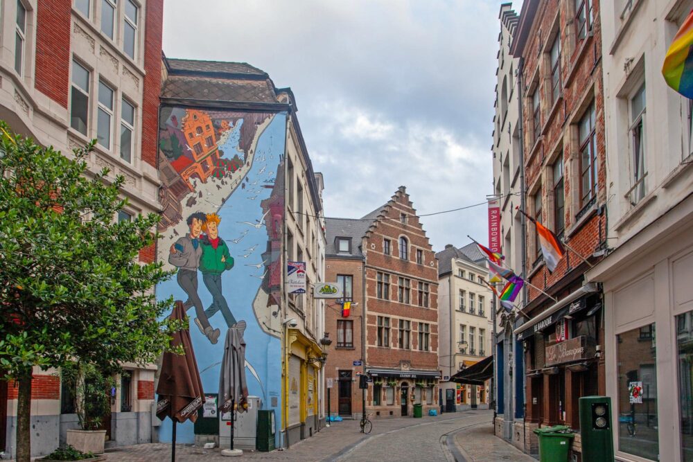 Peinture murale à Bruxelles sur l'univers de la BD, Belgique