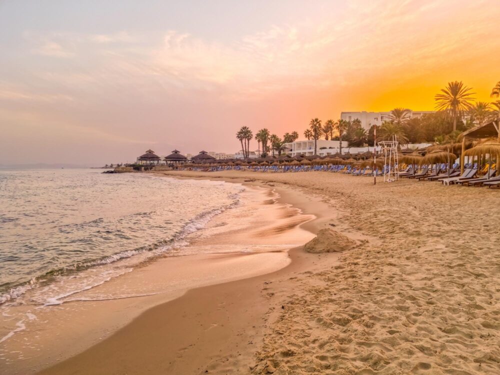 Plage à Hammamet, Tunisie